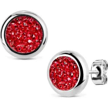 Náušnice NUBIS® Ocelové náušnice DRUZY Red - NB318