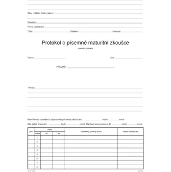Protokol o písemné maturitní zkoušce