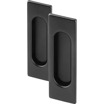 Nábytkové kování Mušle ACT pro posuvné dveře HR (černý lak), bez otvoru, Bez otvoru, AC-T Č (černá)