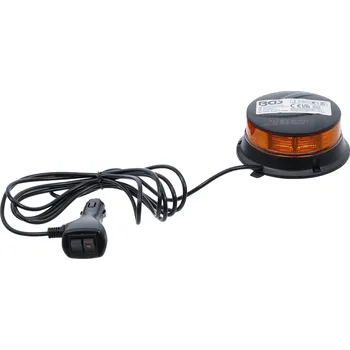 BGS Otočný maják, žlutý, s magnetem, 12/24V, Ø 130mm