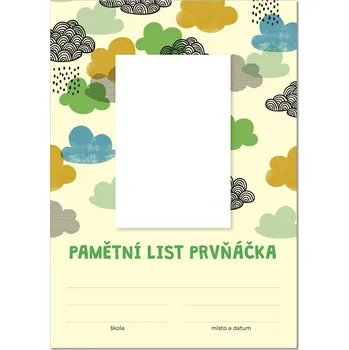 Tiskopis Pamětní list prvňáčka, obláčky