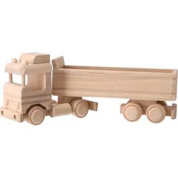 Dřevěná hračka Dřevěné nákladní auto s přívěsem