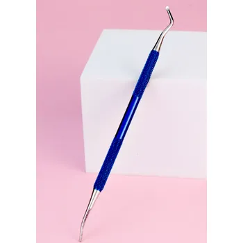 Umělé nehty Exkavátor na nehty, pedikúru modrý - oboustranný lžička