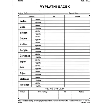 Tiskopis Výplatní sáček