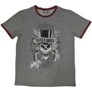 Zahraniční hudba Merch Guns N' Roses: Guns N' Roses Unisex Ringer T-shirt: Faded Skull (xx-large) XXL