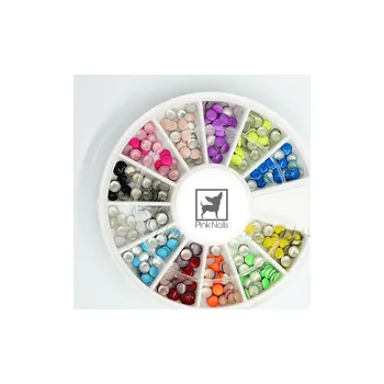 Umělé nehty Karusel s kov. barevnými pecičkami 3mm