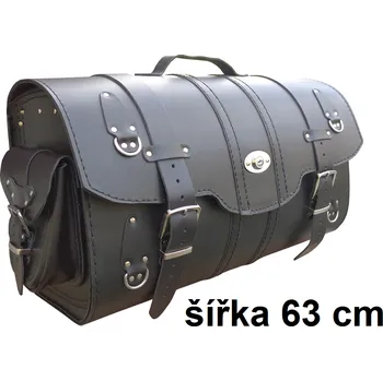 Zavazadlo na motocykl Diablo Moto kožený kufr se zámkem široký (Kožený kufr pro choppera se zámkem)