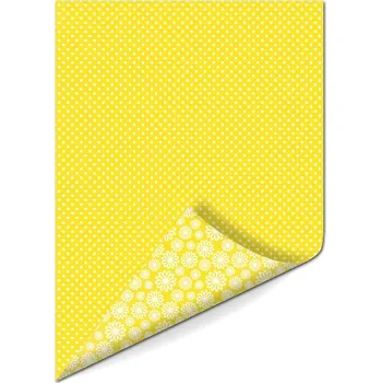 Papír pro tiskárny Papír A4, 170 g, puntík/květiny, žlutý - oboustranný