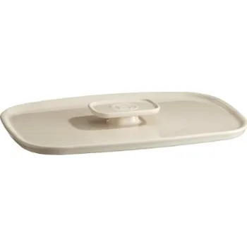 Víko k zapékací míse Ultime, 25 cm x 18 cm, krémová Clay - Emile Henry