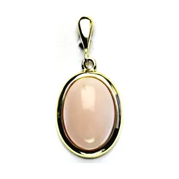 Přívěsek Zlatý přívěsek, přírodní růžový opál, žluté zlato, P 1454/22
