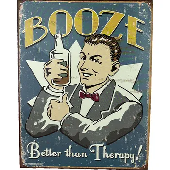 Plechová cedule Papírenská Plechová cedule BOOZE 40 cm x 32 cm