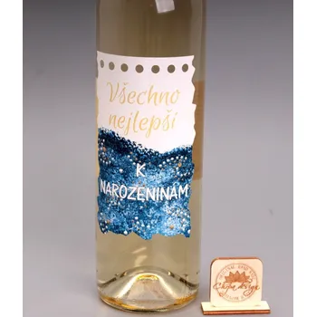 Víno Víno s etiketou - Všechno nejlepší k narozeninám, Hvězdné nebe víno: Chardonnay - polosuché