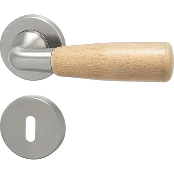 Dveřní kování Dveřní kování HOLAR WS 01, kulatá (bílá), klika-klika, Otvor pro obyčejný klíč BB, HOLAR matný satin