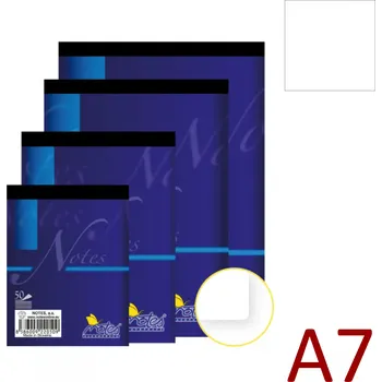 Blok NOTES Poznámkový blok A7, 17055/4b, bezdřevý - čtverečkový [50 listů]