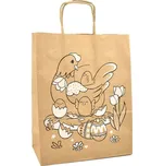 Taška papírová velikonoční, přírodní s uchem, 22x28x10 cm