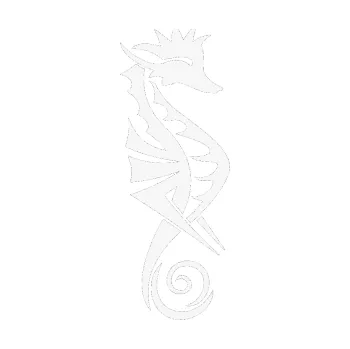 Samolepící dekorace Mořský koník 002 pravá (09 - bílá) SAMOLEPKA NA AUTO, NÁLEPKA, FÓLIE, POLEP, TUNING, VLASTNÍ TEXT, TISK, AUTOSAMOLEPKY.cz, POLEPY, OBRÁZEK, LOGO, 3D STICKERS