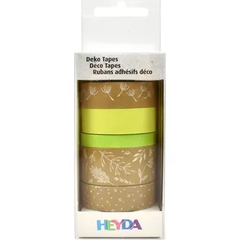 Lepicí páska Papírová páska, natur lístky, zelená