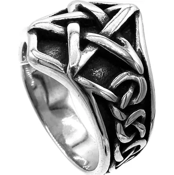 Prsten Steel Jewelry Prsten PENTAGRAM Chirurgická ocel RI240126 Velikost: 9 (EU: 59 - 61) dárkové balení zdarma