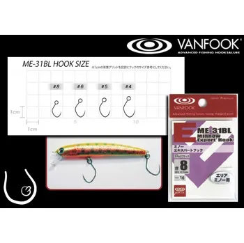 Rybářský háček Přívlačové rybářské háčky Vanfook ME-31 BL - vel. 4