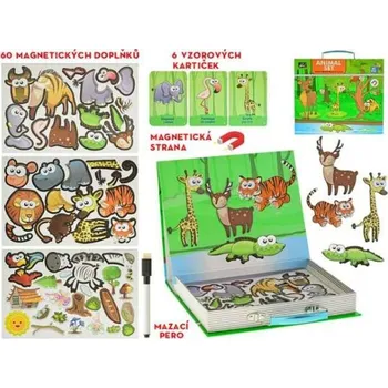 Dřevěná hračka Tabulka magnetický kufřík "Zvířátka" v sáčku