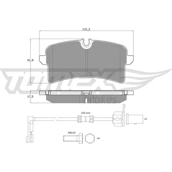 Brzdová destička Sada brzdových destiček, kotoučová brzda TOMEX Brakes 18-88