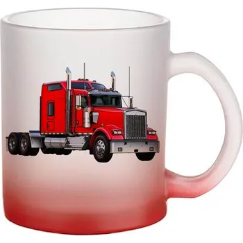 Skleněný hrnek s tahačem Kenworth W900L (hrneček s tahačem Truck matné sklo)