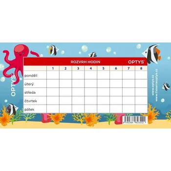 Tiskopis Rozvrh hodin OPTYS, chobotnice