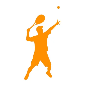 Polep vozidla Tenista 001 pravá (06 - oranžová) SAMOLEPKA NA AUTO, NÁLEPKA, FÓLIE, POLEP, TUNING, VLASTNÍ TEXT, TISK, AUTOSAMOLEPKY.cz, POLEPY, OBRÁZEK, LOGO, 3D STICKERS