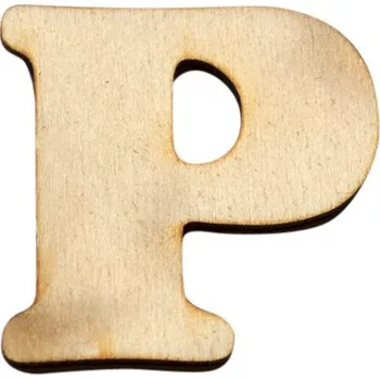 Dřevěný výřez písmeno P, 4 x 4 cm