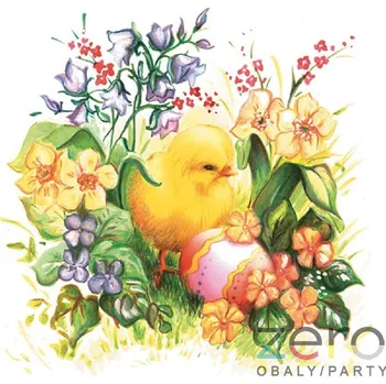 Jednorázové nádobí Ubrousky 'Daisy' 33 x 33 cm 3N (20 ks) - (Velikonoce) kuře na louce