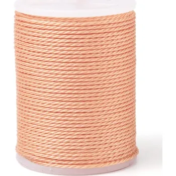 Dětské navlékací korálky Voskovaná tchajwanská polyesterová šňůrka Light Salmon - Ø 1 mm , návin cca. 11 m