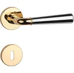 Dveřní kování MP MARIGOLD 2 - R 7S (OLV/OC - Mosaz leštěná lakovaná / chrom lesklý), klika-klika, Bez spodní rozety, MP OLV/OC