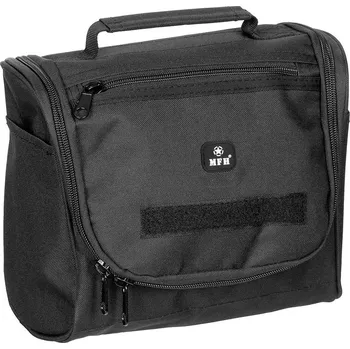 Kosmetická taška MFH Toaletní taška na osobní hygienu cestovní černá Black Washbag MFH® Adventure 30482A