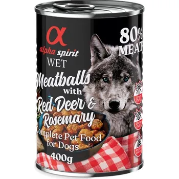 Krmivo pro psa 6×400g alpha spirit Dog Meatballs - jelení s rozmarýnem