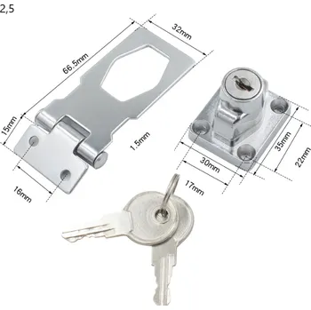 Nábytkové kování Dveřní petlice uzamykatelná 66mm 1ks (PTZ2)