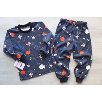 Chlapecké pyžamo AMÁLKA Bavlněné dětské pyžamo tmavě modré, vesmír Velikost: 104