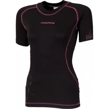 Oblečení a móda Triko s krátkým rukávem PROGRESS Bamboo dámské černá-fialová Velikost: M