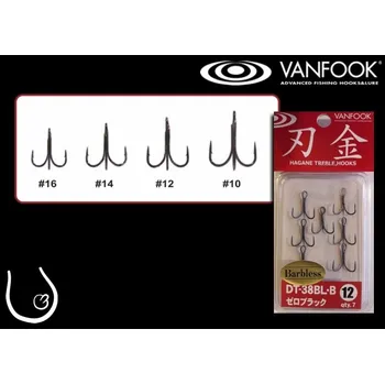 Rybářský háček Přívlačové rybářské trojháčky Vanfook DT-38 BL-B - vel. 10