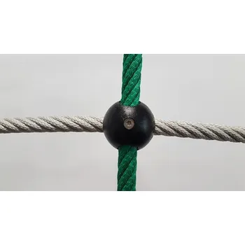 Lano Šplhací síť Herkules PES 16 mm, oko 50 cm, plastové koule, barevná