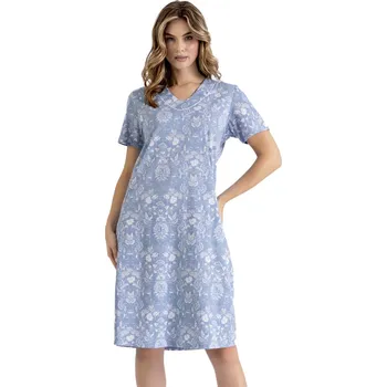 Dámská noční košile DÁMSKÁ KOŠILE ALISA 1449 Modrá M