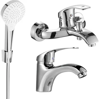 Vodovodní baterie MEXEN/S - Fabia R05 Set umyvadlové a vanové baterie s příslušenstvím, chrom 746503R05-00