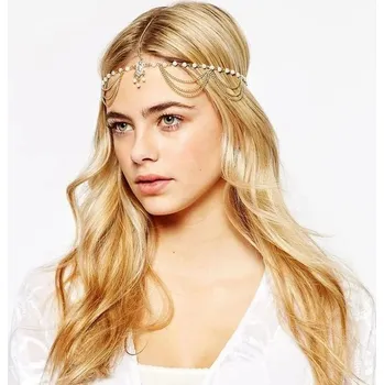 Ozdoba do vlasů Řetízek do vlasů s lístky | ozdoba do vlasů - A