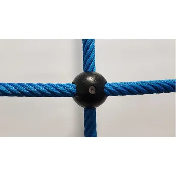Lano Šplhací síť Herkules PES 16 mm, oko 50 cm, plastové koule, modrá