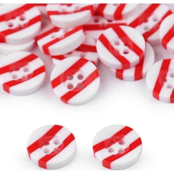 Galanterie Knoflík plastový, 13mm, námořnický, červený