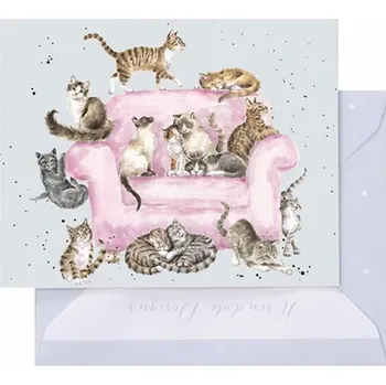 Wrendale Designs Dárková kartička Wrendale Designs "Cattitude" - Kočky na sedačce