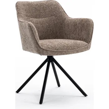 Křeslo Moderně otočné křeslo Kristal Sand II s champagne béžovou potahovou laťkou a černými kovovými nožičkami 80cm