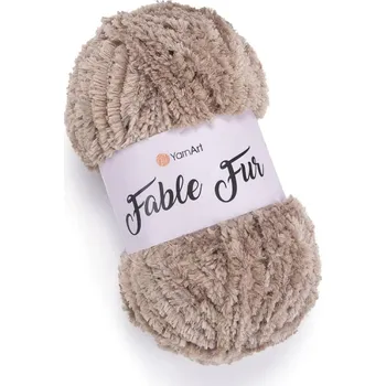 Galanterie Pletací příze YarnArt FABLE FUR 968 béžová, efektní, 100g/100m