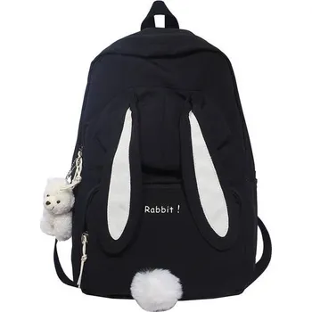 Školní batoh Roztomilý dívčí školní batoh s oušky - Černá