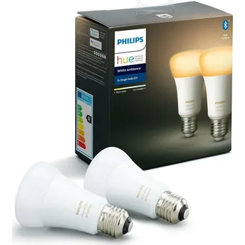 Žárovka Hue Bluetooth LED White Ambiance žárovka E27 A19 6W 806lm 2200K-6500K set 2 ks