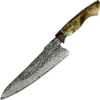 Kuchyňský nůž The Knife Brothers Maple wood damaškový šefkuchařský nůž 8"